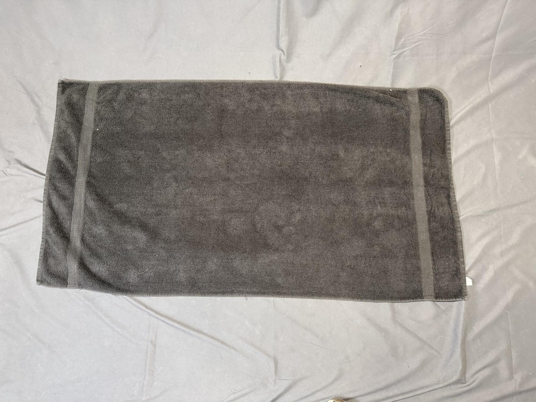 A bath towel laid out flat.